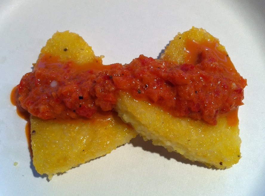 Gluten Free and Vegan Polenta with Roasted Pepper Sauce recipe